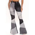 Herbst Damenbekleidung Jeans mit weitem Bein für Damen mit Denim- und Steppdetails