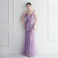 Perlenbesetztes Brautkleid zum Hochzeitsdinner, langes Camisole-Abendkleid