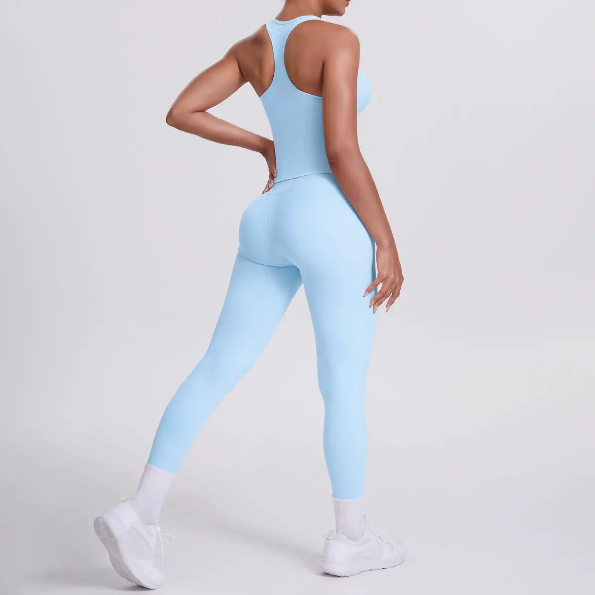 Brushed H Shaped Beauty Back Sports Vest Pants Tight Quick Dry Casual Running Fitness Yoga Wear Women by Wanita Store