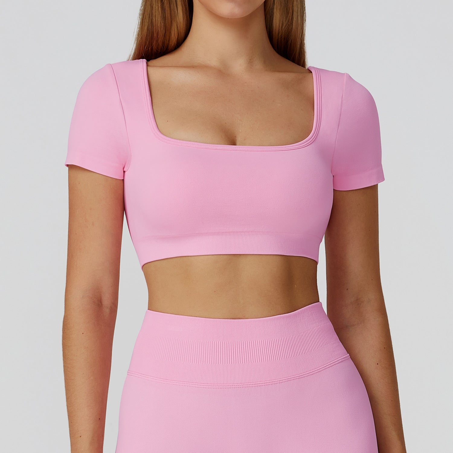 Autumn Winter Seamless Yoga Clothes for Women Hollow Out Cutout-out Beauty Back Slim Fit Yoga Short Sleeve Outdoor Running Top