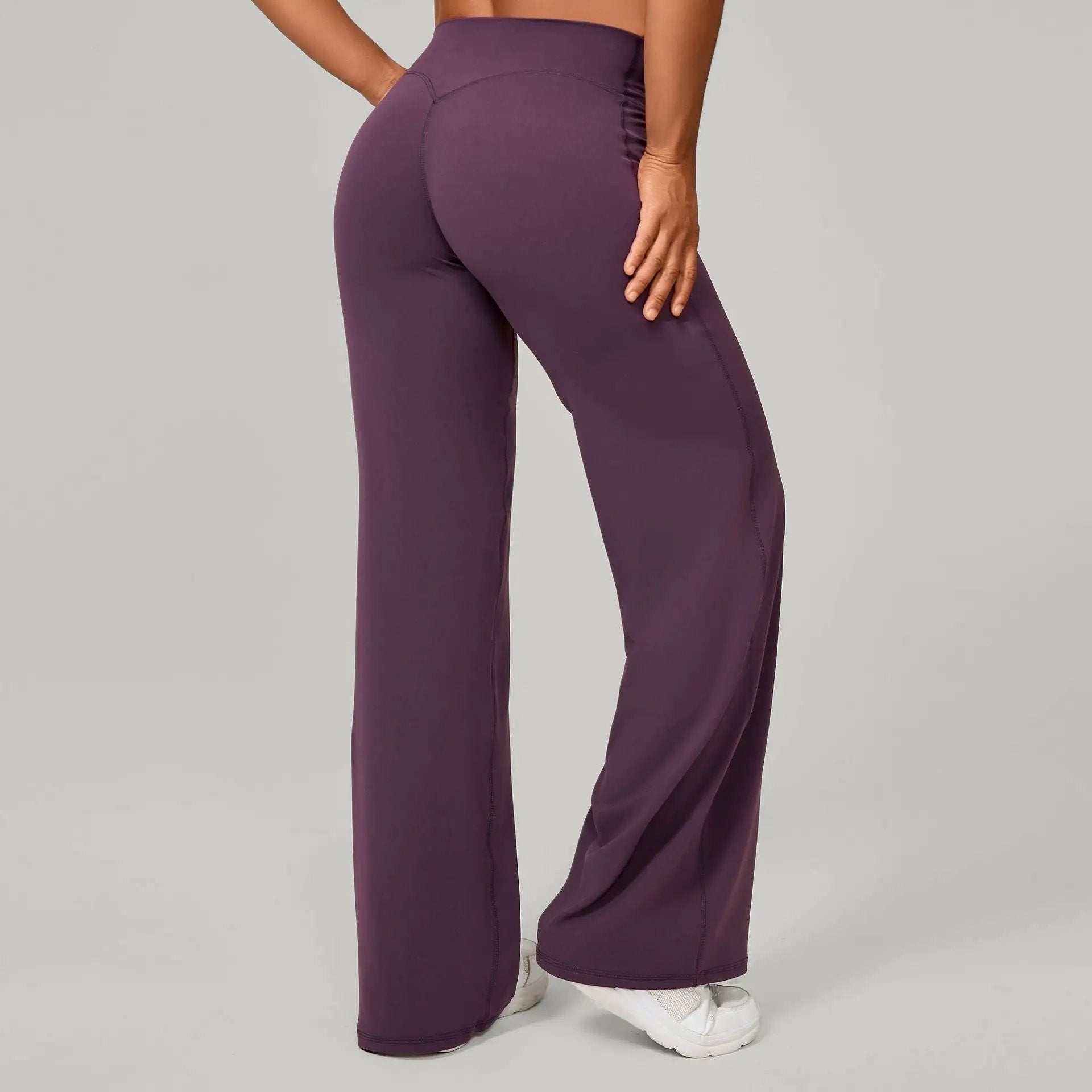 Autumn Sand Pilates Straight Yoga Pants All Match Loose Wide Leg Pants Running Sports Fitness Hip Showing Trousers by Wanita Store