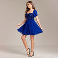 Women Multiple Wear Tube Top Stretchy Sleeves Backless Chiffon Stitching Sequined Ball Gown