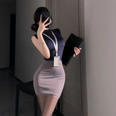 Pure Desire Royal Sister Ol Secretary Outfit Cosplay Teacher Office Uniform Set Bodycon Nightdress High-End Feel SHOPEZRA L.L.C.