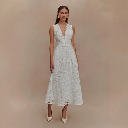 Spring Summer Vest Lace Casual Vacation Skirt Two Piece Set
