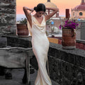 Damen schulterfreies Kleid Sexy rückenfreies Satinkleid Leichtes Luxuskleid Elegantes Fishtail-Kleid