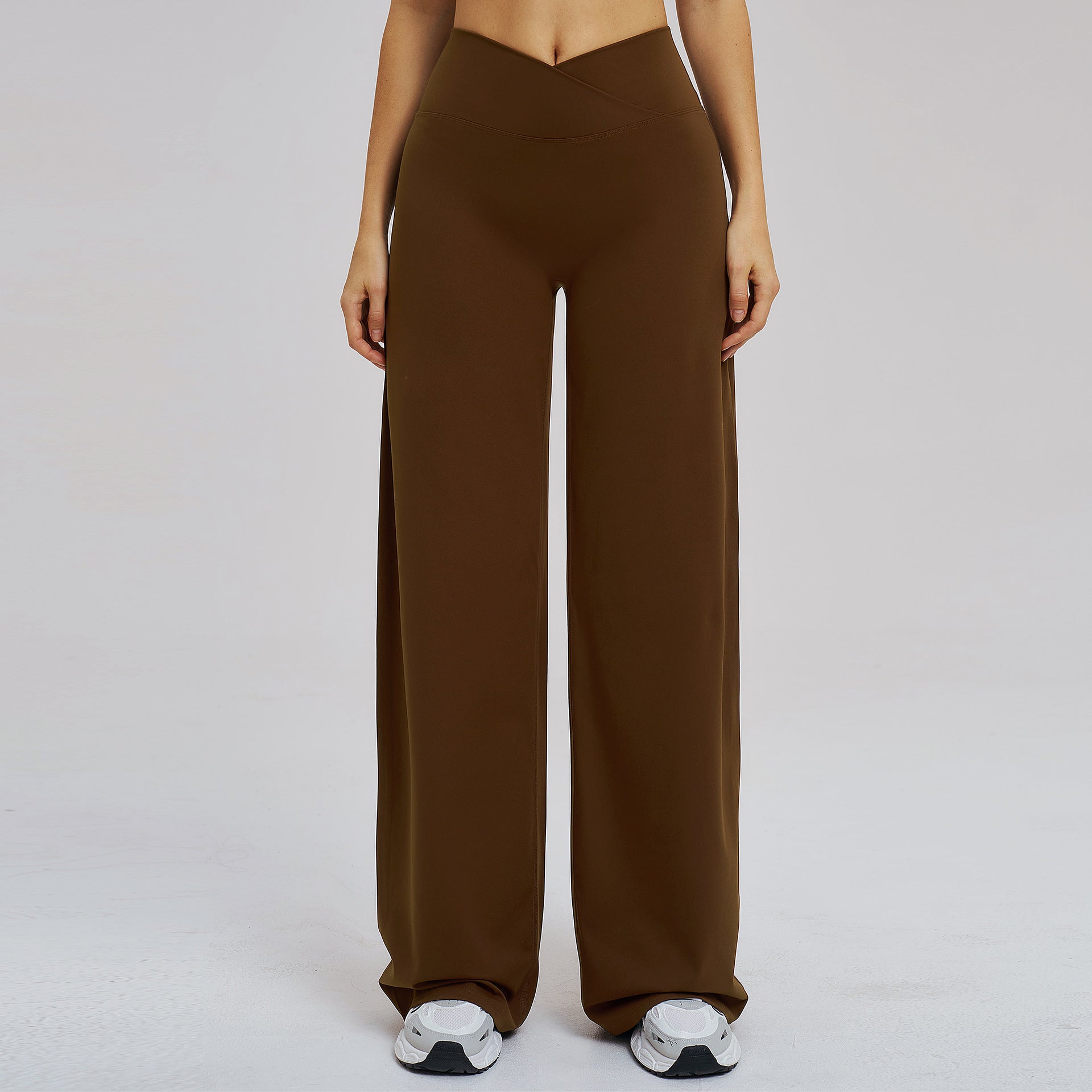 Brushed Casual Wide Leg Pants Cross Waist Brushed Loose Pants Outdoor Running Sports Wide Leg Pants