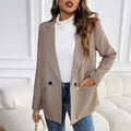 Herbst-Ein-Knopf-Blazer mit Hahnentrittmuster