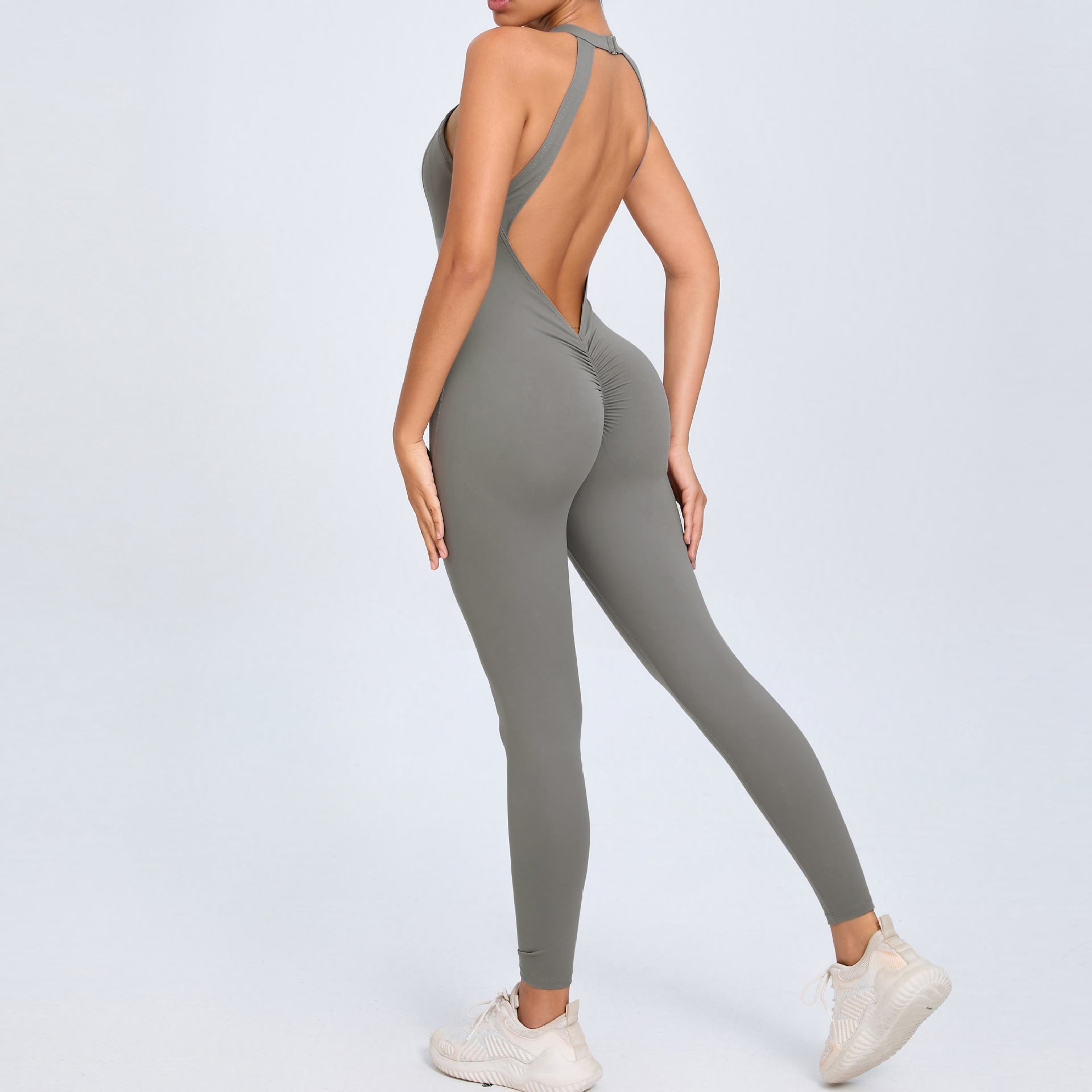 Back Buckle Yoga Jumpsuit Women Peach Hip Backless Sports Quick Drying One Piece Fitness Jumpsuit