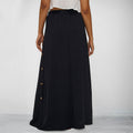 Black Pocket Dress Women Clothing Casual Office Button Skirt