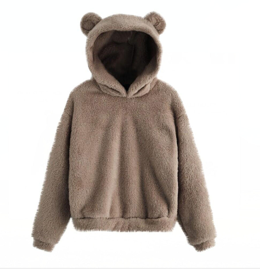 Herbst Winter Flauschige Hasenohren Kapuzenpullover Warm Übergröße