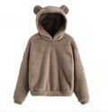 Herbst Winter Flauschige Hasenohren Kapuzenpullover Warm Übergröße