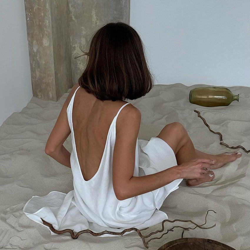 Sommer-Slip-Nachthemd, Maxikleid, Einteiler-Pyjama, bequem, locker, für den Alltag geeignet, Damen-Homewear