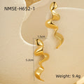 Personalized Simple Golden Earrings Irregular Asymmetric 18K Geometric Abstract Retro Snake Shaped Earrings Snake Year