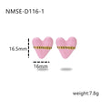 Colorful Oil Necklace Love Stainless Steel Studs Personalized Minority Design Light Luxury Titanium Steel Earrings