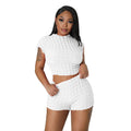 Damenbekleidung Beliebt Ärmellos Cropped Shorts Popcorn Bubble Zweiteiler
