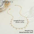 18K Gold Titanium Steel Zircon Bead Necklace Necklace Light Luxury Clavicle Chain Stainless Steel Ornament High Grade Jewelry