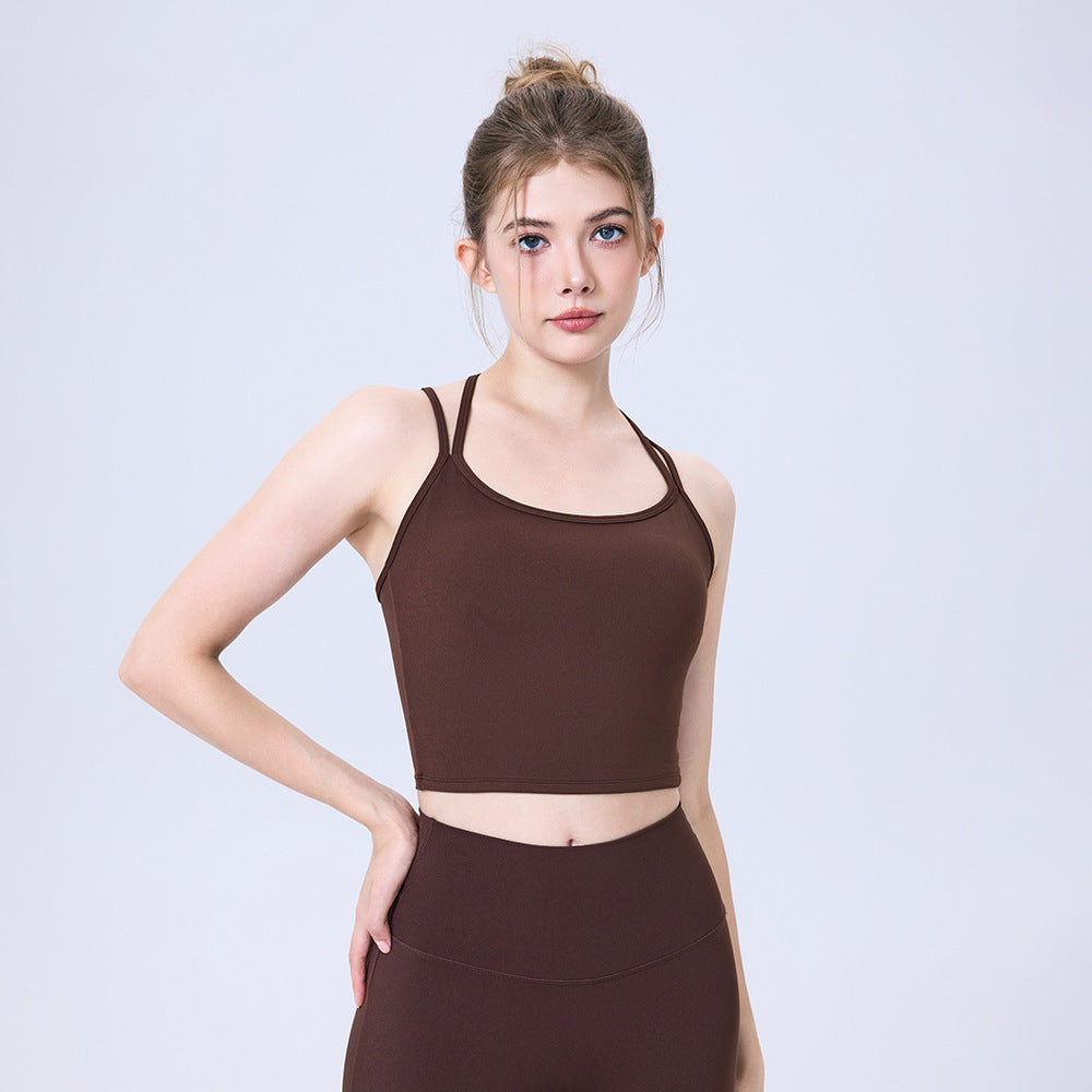 Nude Feel Wassertropfen Beauty Rücken Schnelltrocknend Sport BH Damen Stoßfest Oberbekleidung Lauf-BH Fitness Yoga Wear Weste