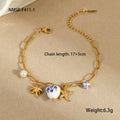 Bracelet Necklace Ornament Ocean Vacation Beach Wind Tassel Starfish Shell Embellished Necklace