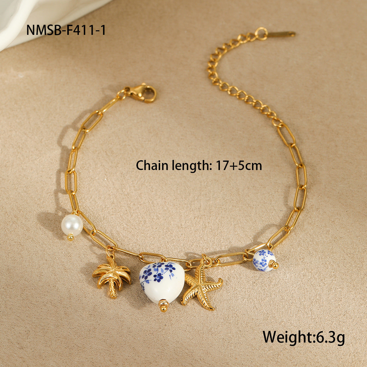 Bracelet Necklace Ornament Ocean Vacation Beach Wind Tassel Starfish Shell Embellished Necklace