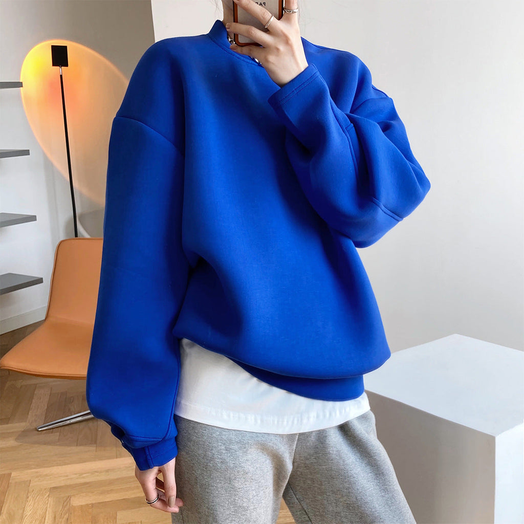 Modisches Memory-Baumwoll-Sweatshirt für Damen, Frühling, Herbst, dünnes Design, lockeres Oberteil aus Air-Layer-Stoff