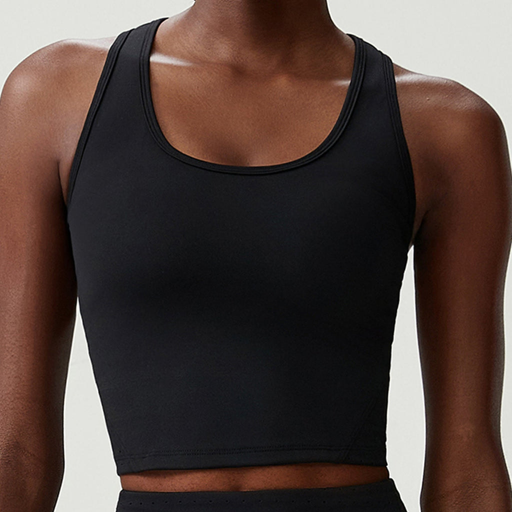 Damen Yoga Fitness Lauftop Badminton Weste mit Brustpolstern