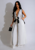 Damen sexy Camellia Schleife ärmellose lange Weste weite Hosen Set