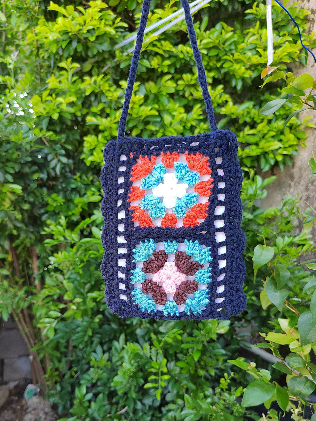 Handgemachte Strickwolle Häkeln Internet Berühmtheit Ethnische Handy Tasche Gemischte Farbe Zufällig Einteiler Umhängetasche