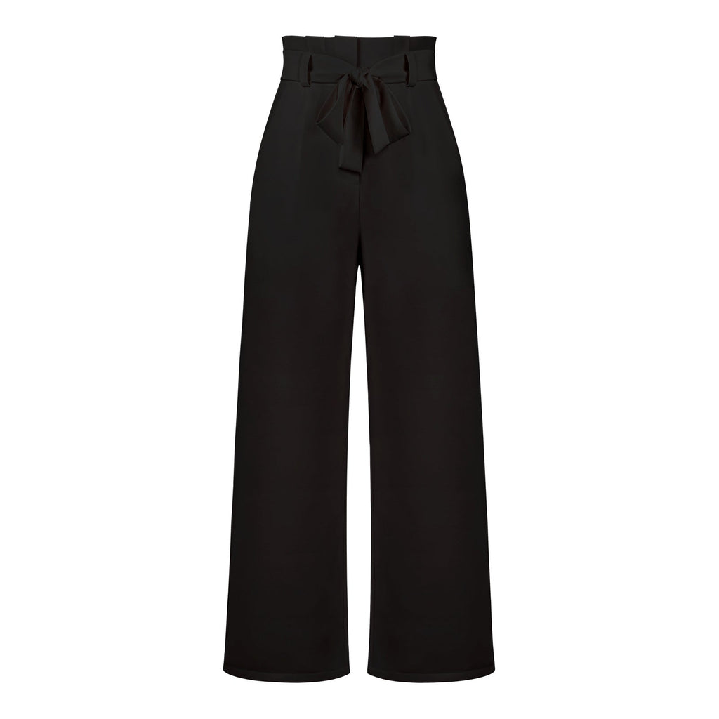 Fashion Workwear Women Dress Work Pant Casual All Matching Wide Leg Trousers Belt Commuting Pants Summer