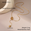 Geometric Abstract round Embellished Stainless Steel Necklace Long Y Shaped Chain Design Simple Necklace
