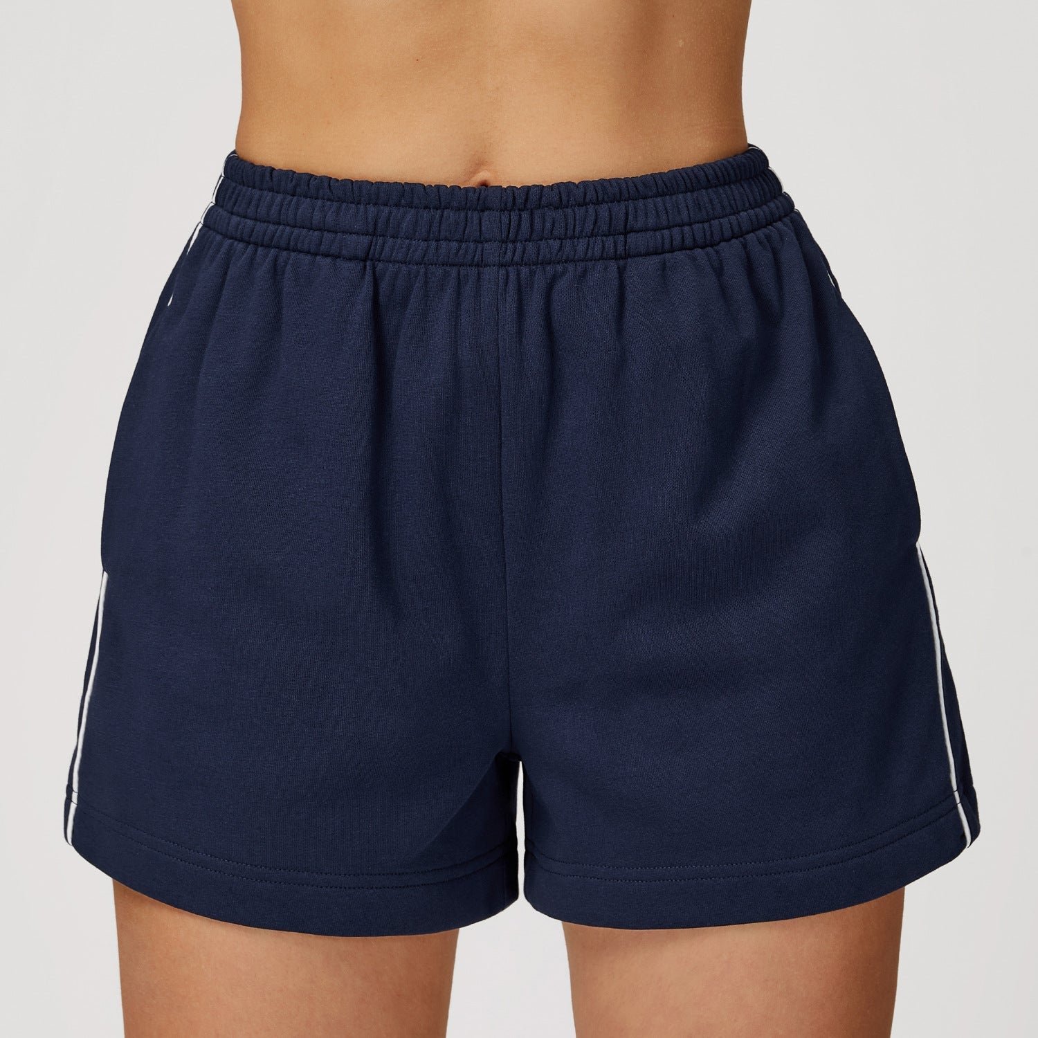 Contrast Color Sports Shorts High Waist Loose Straight Pocket Sweatpants Outdoor Casual Comfortable Shorts