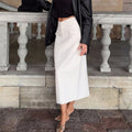Retro Easy Matching Design Straight Skirt Women High Waist Slimming Spring Long A line Skirt