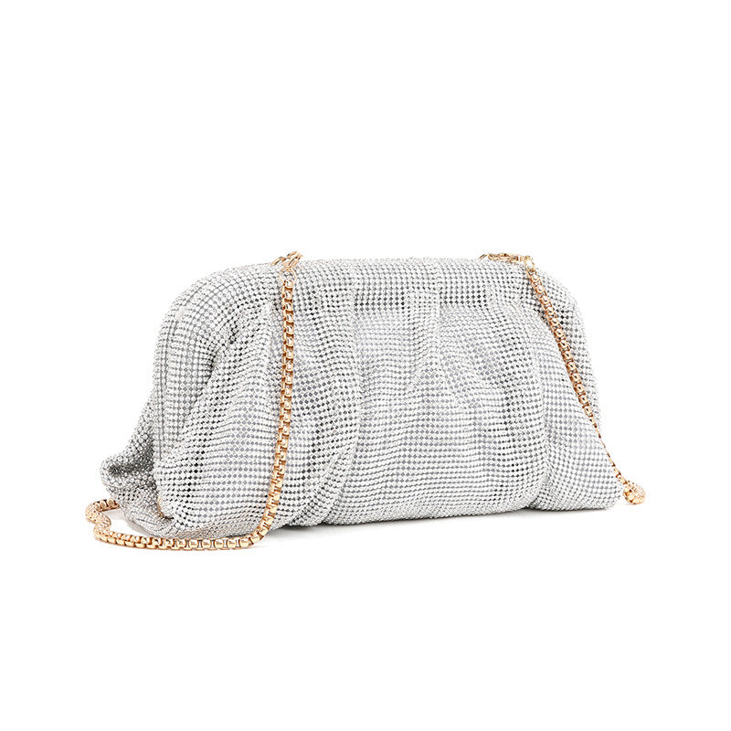 Strass Wolken Tasche Plissierte Damentasche Struktur High-End Kosmetiktasche Nischen Umhängetasche
