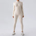 Zipper Nude Feel Long Sleeve Yoga Jumpsuit Women Sports Fitness Training Dance One Piece Bodysuit by Wanita Store