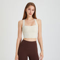 Nude Feel Nahtloser stoßfester Sport-BH Damen Beauty-Rücken Kreuz-Westen Lauf-Push-up Yoga Workout BH