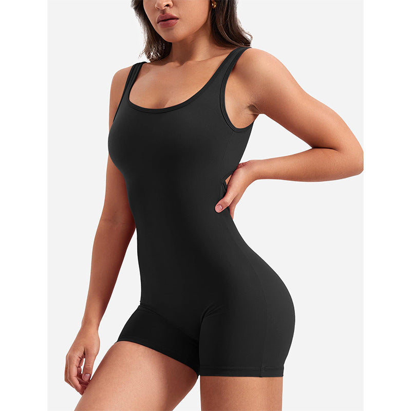 Frühling Sommer Damenbekleidung Trägerloser Rückenfreier Eng Anliegender Hüfthebender Yoga-Jumpsuit
