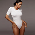 Sommer Damen Bekleidung Freizeit Halbarm Basic Top Eng Sexy Bodysuit