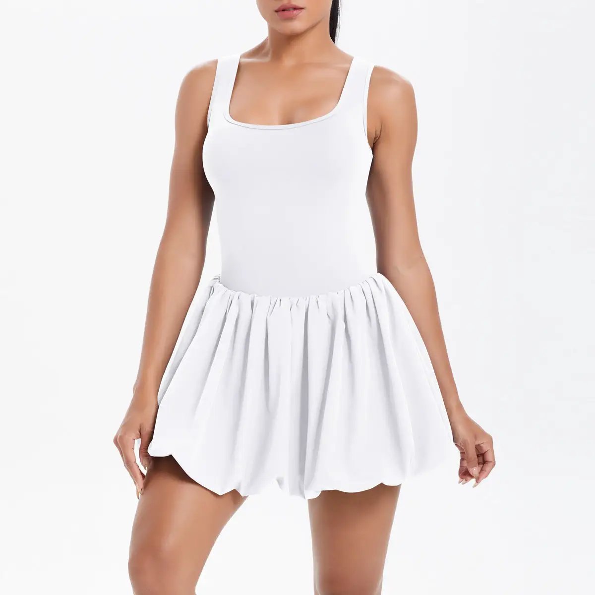 Cool Jumpsuit Tennis Skirt Sexy Beauty Back Pocket Backing Culottes Fitness Solid Color Sports Dress Women by Wanita Store