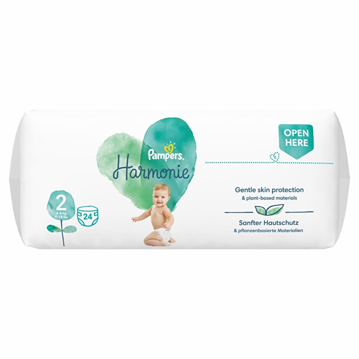 Prima Harmonie Baby Diapers Size 2, 24 Count - Gentle on Sensitive Skin, Hypoallergenic &amp; Plant-Based