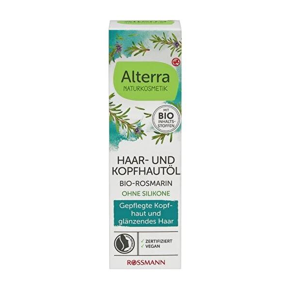 Alterra Rosemary Hair Oil: Vegan &amp; Natural Anti-Frizz Shine Enhancer, Dermatologically Tested for Damaged Hair