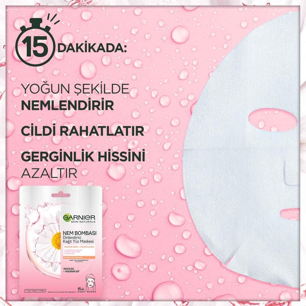 Garnier Chamomile Sheet Mask - Hydrating, Soothing &amp; Relaxing Face Mask for Sensitive Skin