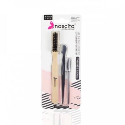 Nascita Eyebrow Shaping Set - 03, 3-Piece Beauty Tool Kit for Grooming, Precision Eyebrow Brush &amp; Razor