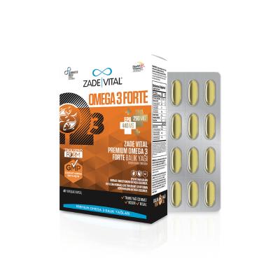 Zade Vital Omega-3 Fish Oil Supplement, 1200mg - Halal &amp; Kosher Certified, 40 Softgels