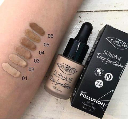PuroBio Sublime Drop Foundation 01 - Nourishing Mineral Liquid Foundation with Antioxidants &amp; Sun Protection