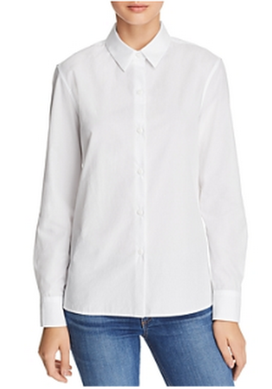 Rag &amp; Bone Womens Poppy Button-Down Top Cotton Collared - White - XS