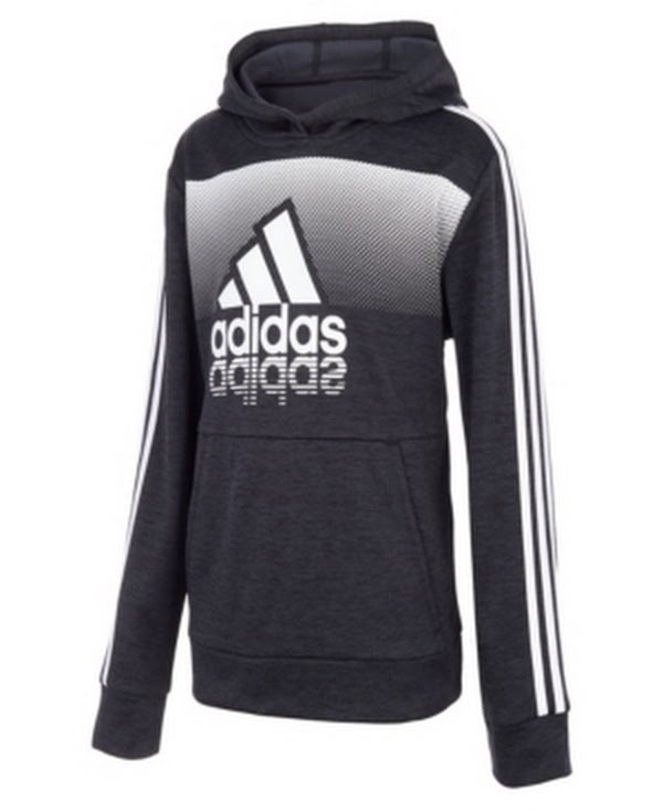 Adidas Big Boys Colorblock Melange Pullover Hoodie, Size S/8