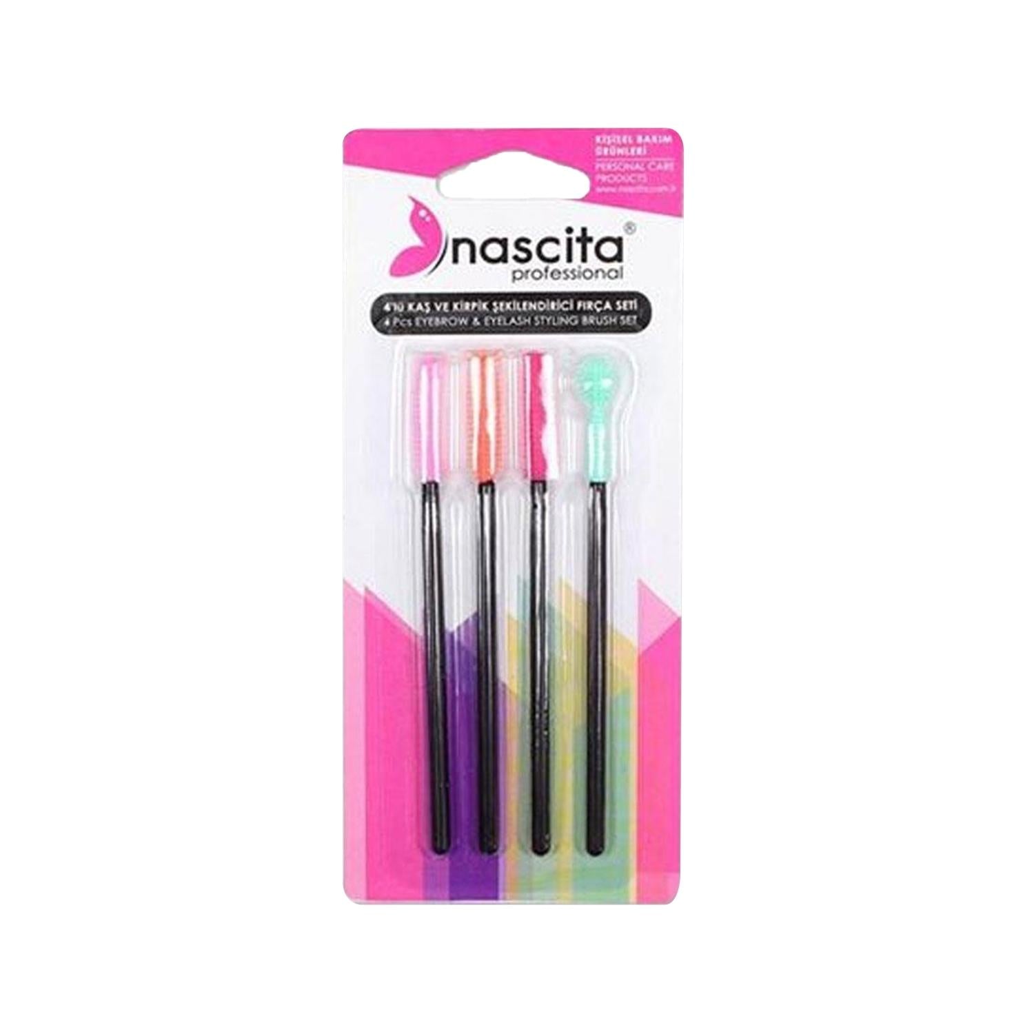 Nascita Eyebrow and Eyelash Brush Set - 4 Piece High-Quality Beauty Tools for Precise Grooming