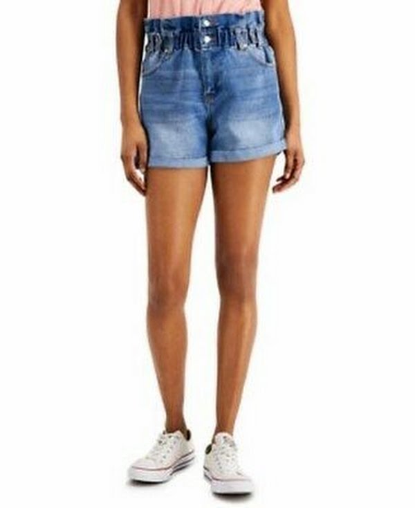 Ynq Denim Cuffed Ripped Shorts