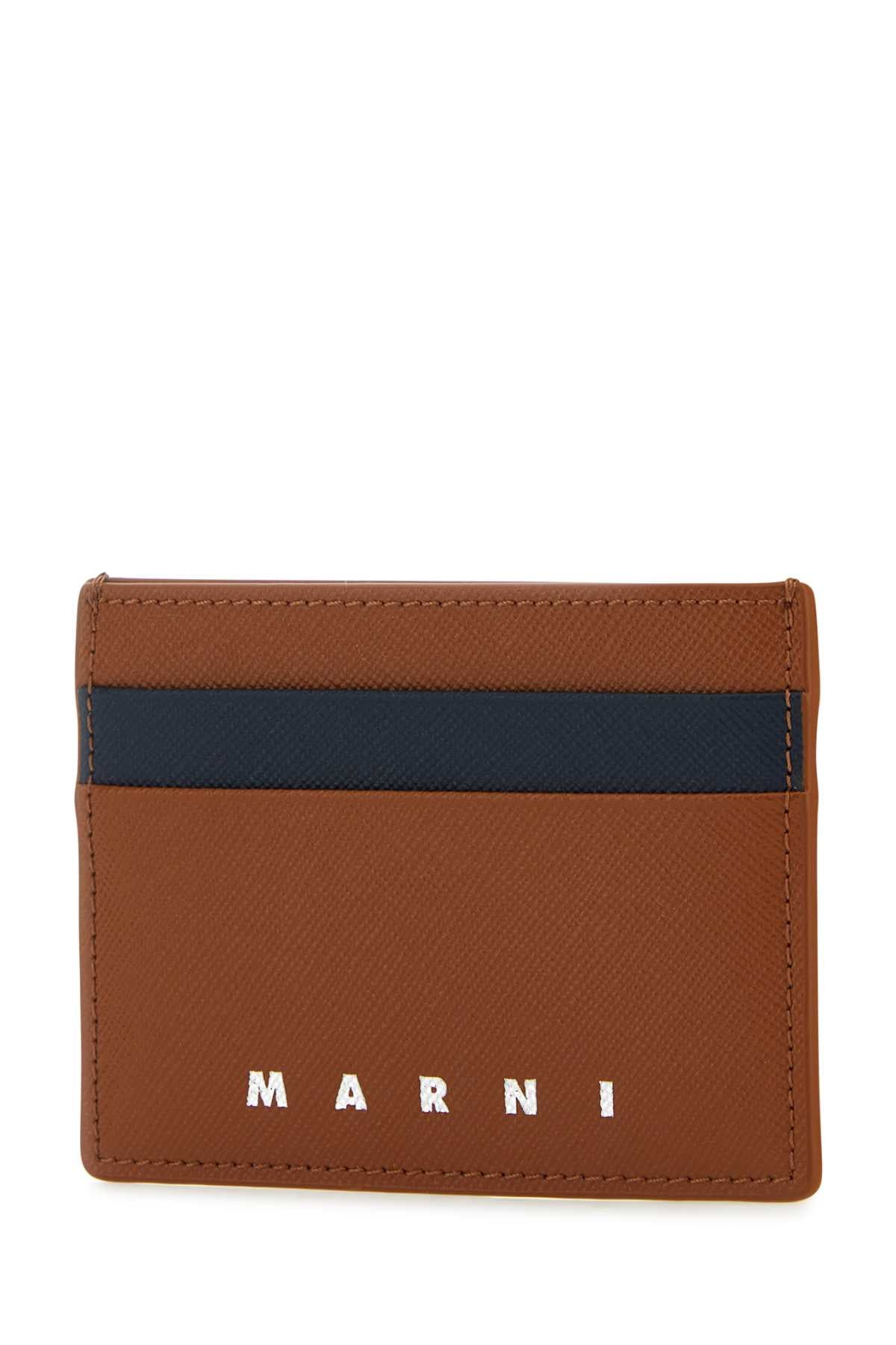 MARNI Two-Tone Mini Leather Cardholder