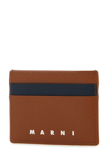MARNI Two-Tone Mini Leather Cardholder
