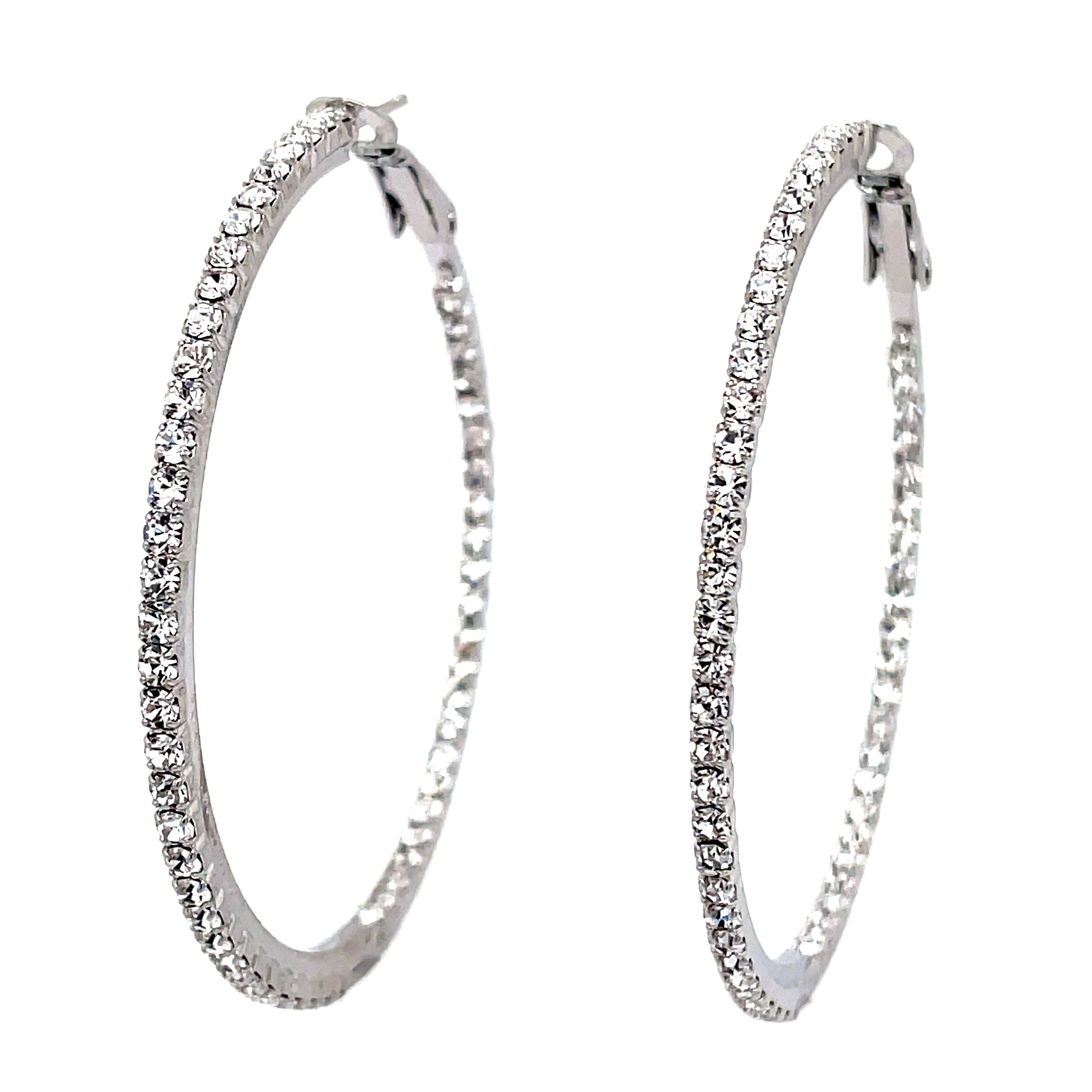 Round Crystal Hoops Collection